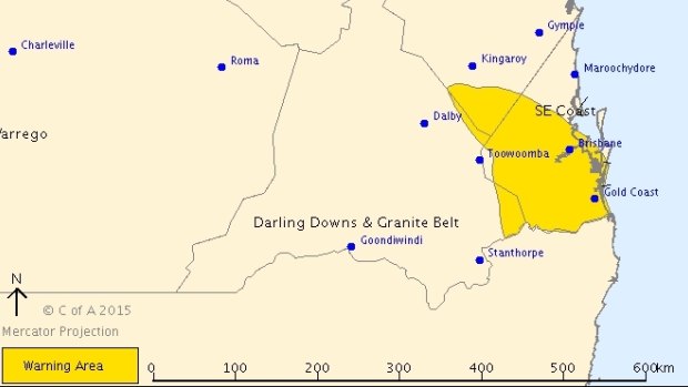 A severe weather warning has been issued for Brisbane and surrounds on Ekka People's Day.