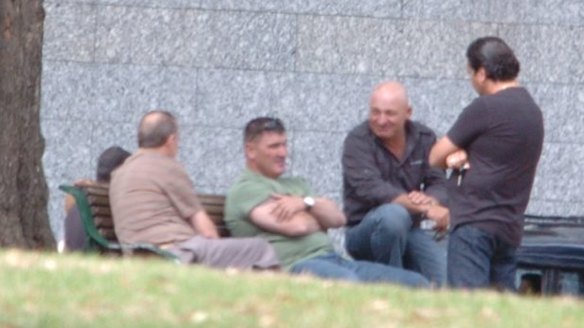 Park meeting with Madafferi and Pasquale 'Pat' Barbaro (in green t-shirt).