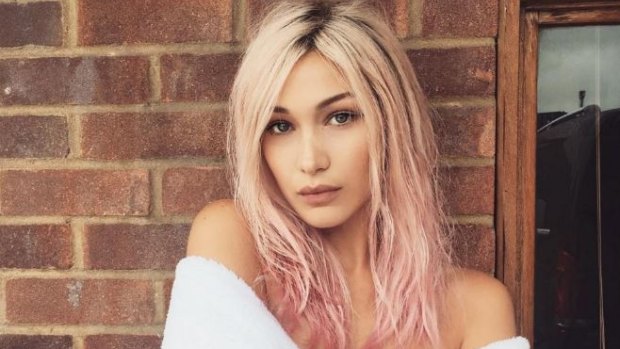 Bellla Hadid mixed Blonde with Rose Gold.