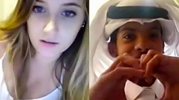 A young man in Saudi Arabia known as Abu Sin and Christina Crockett, a young American.