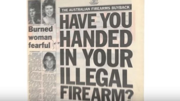 The NRA's video uses government ads from its 1996 gun buyback. 