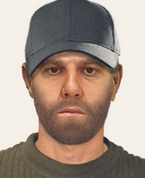 A computer-generated image of the man police wish to speak to over the sexual assault in Moe.