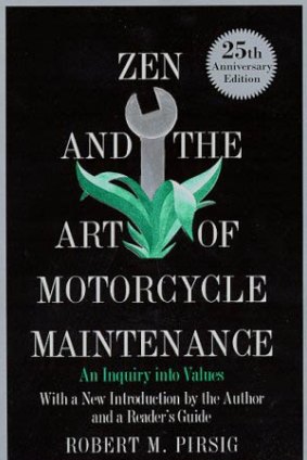 <I>Zen and the Art of Motocycle Maintenance</I> by Robert M. Pirsig. 