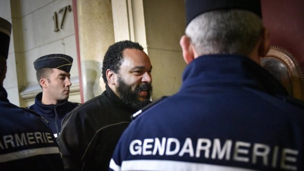 French comedian Dieudonne at a Paris courthouse in January.