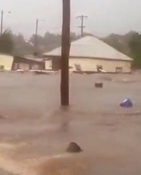 A house is swept away by a storm in Dungog.