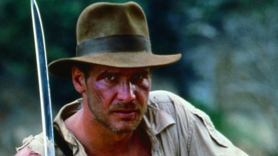 Harrison Ford starring in Indiana Jones and The Temple of Doom in 1984.