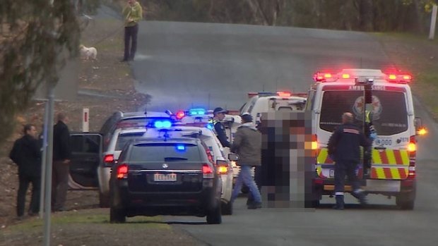 The Bendigo teen is helped into an ambulance after being found in Maiden Gully.