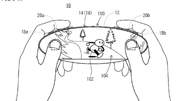 The controller shown in the patent looks like an ovular smartphone with thumbsticks, handles and shoulder buttons.