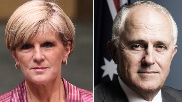 Potential PMs? Foreign Affairs Minister Julie Bishop and Communications Minister Malcolm Turnbull.