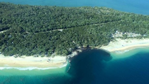 As captured by Higgins Storm Chasers, the erosion-hole that claimed a caravan and a car at Inskip Point, and triggered the evacuation of 140 campers.