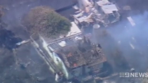 Footage from Nine News showed this damage to the roof of a property in Kenwick.