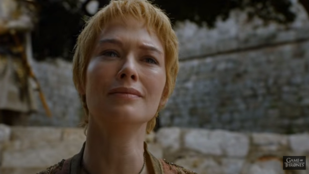 Cersei Lannister, played by Lena Headey, in the last episode of <i>Game of Thrones</i> series five.