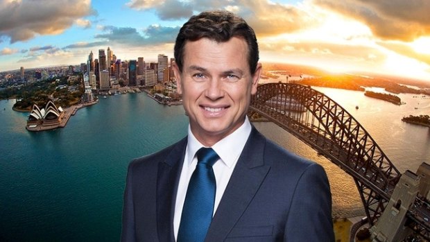 Newsreader Mark Ferguson presents Seven News in Sydney.