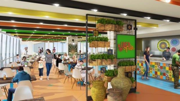 A rendering of El Loco Fresh, a casual dining restaurant on Symphony of the Seas, that will offer fresh tacos and Mexican food made to order.