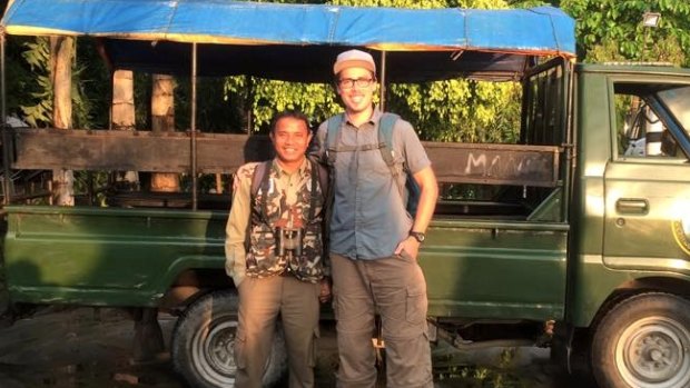 Bryce Lambert, right, was holidaying in Nepal with friends.