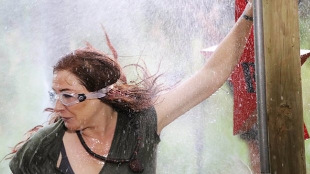 Tiffany is soaked while competing in a challenge on I'm A Celebrity Get Me Out Of Here!