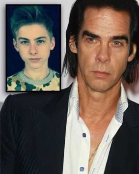 Nick Cave and his son Arthur Cave, inset. Arthur, 15, fell to his death from a cliff at Ovingdean Gap in Brighton, East Sussex in July.