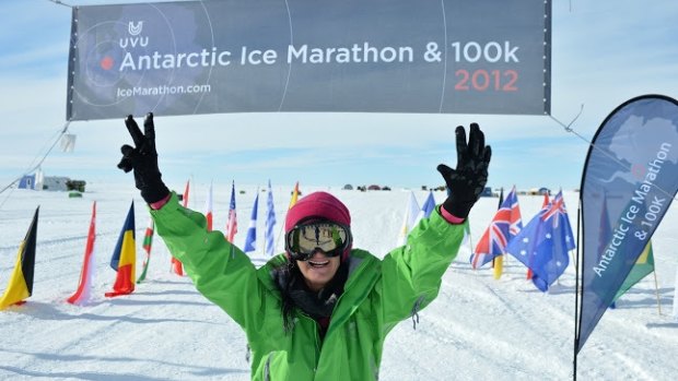 Amanda Barlow completed a marathon in Antarctica.