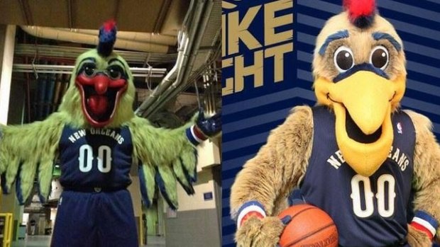 Transition: Pierre the Pelican went from creepy to cute after complaints.