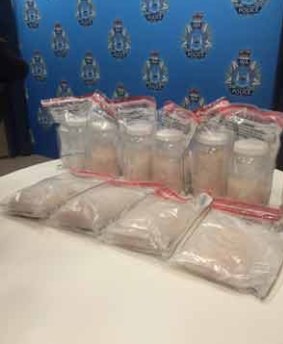 The haul of ice discovered by police following a raid in Morley