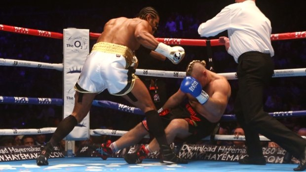 David Haye landed the decisive punch within two minutes.