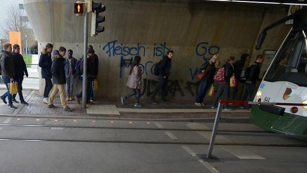 Augsburg, in Germany, has installed special traffic lights for "smombies".