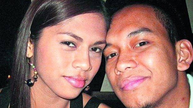 Roy Tabalbag with his former girlfriend Geecy Rebucas.