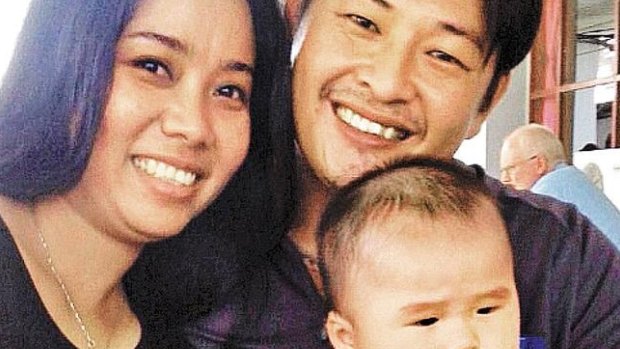Andrew Chan with Febyanti, who became his wife, and his nephew Kai. 