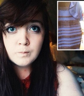 Caitlin McNeill with the original image of the dress she posted on Tumblr.