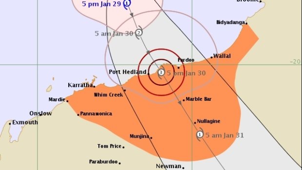 The cyclone is tracking towards Port Hedland and is expected to hit landfall on Saturday. 