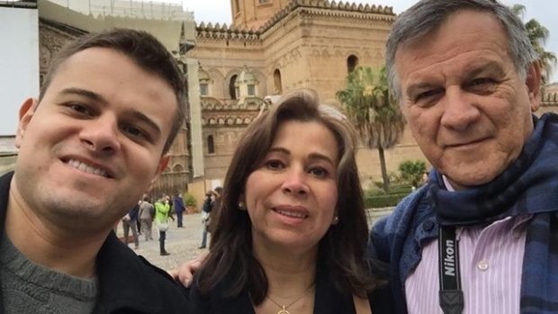Last picture:Javier Camelo in a selfie with his his father, José Arturo Camelo, and his mother, Miriam Martinez Camelo, in the Italian city of Palermo.