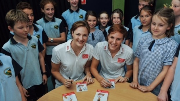 Cate and Bronte Campbell at Chapel Hill State School.