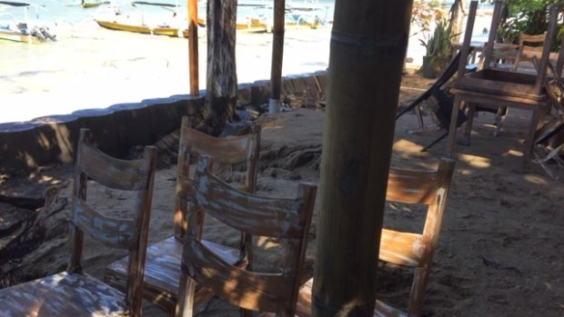 Furniture at coastal restaurants have been extensively damaged.