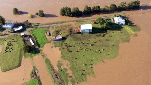 Flooding visible in the Lachlan region of NSW. 