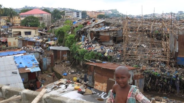 Kingtom Bomeh, or the Dump, the biggest slum in Freetown.