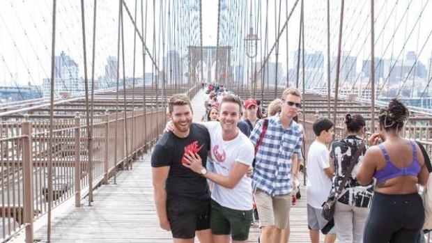 Al Jedlin (left), holidaying in New York City earlier this year.
