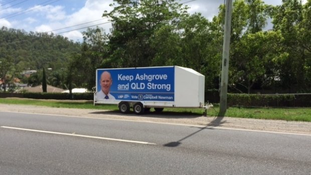 An advertising trailer that is believed to be illegally parked was causing an election kerfuffle overnight.