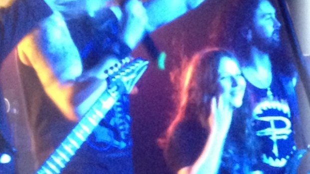 The smile says it all: When Callum got on stage, DragonForce started chanting his name.