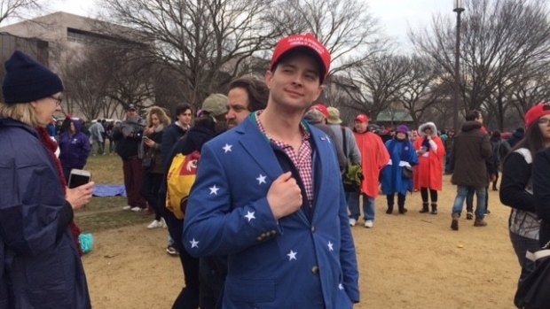 Evan Matheson dressed for the occasion at Donald Trump's inauguration. 