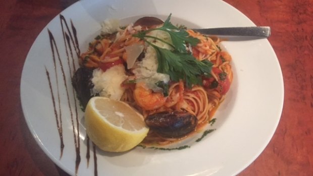 Karl rated his seafood marinara at Kingsway Bar & Bistro. 