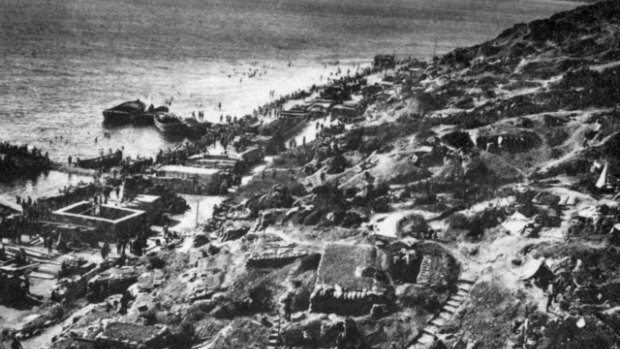 Anzac Cove during the campaign.