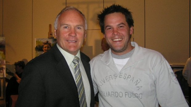 Slain brother David Dick (right), pictured with cricketer Rodney Hogg, in 2006. 