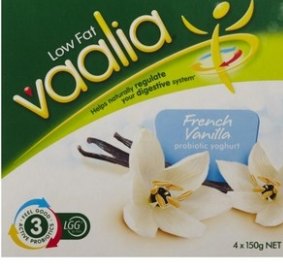 Vaalia probiotic yoghurt claims to regulate the digestive system naturally. 