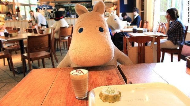 Tokyo's Moomin House Café sits solitary diners with a furry friend. 