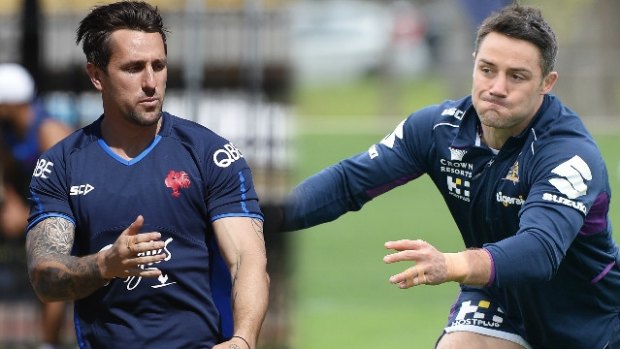 Tale of two halves: Mitchell Pearce and Cooper Cronk.