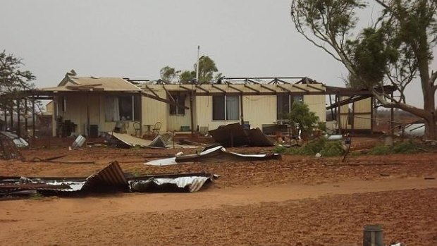 Many homes in Carnarvon suffered roof damage during the cyclone.