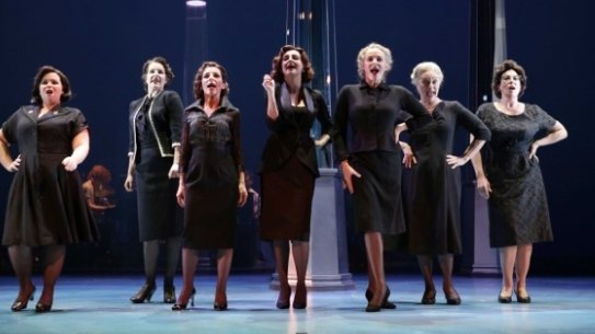 The ladies of the fictional Goodes department store in full-flight.