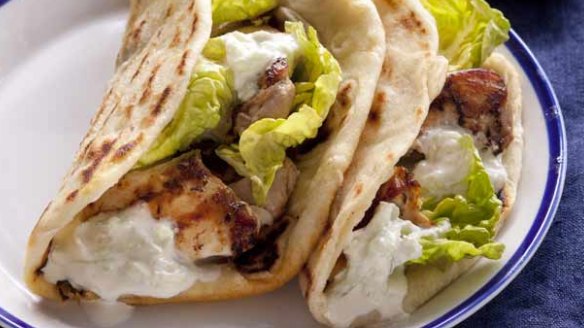 Chicken souvlaki.