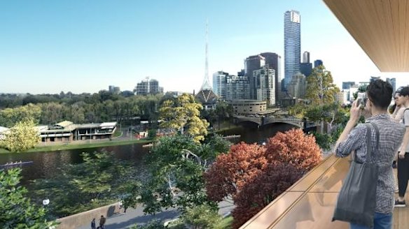 An artist's impression of the view from the new Apple store.