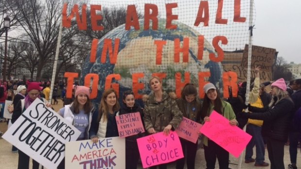 Protesters also called for action on climate change.